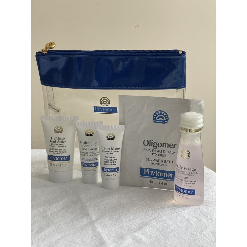 Phytomer Travel Size Bundle‎ Bag Old Stock Leg Gel Hand Cream Bath Salt Face Dew